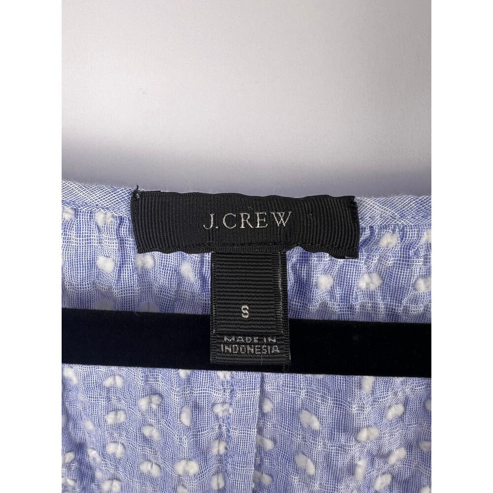 J.Crew Kaftan Blouse, Light Blue, Cotton Dobby, Peasant Boho Tunic Top S - Picture 3 of 9